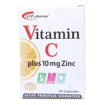 کپسول ویتامین سی همراه با زینک 10 اس تی پی فارما STP Pharma Vitamin C Plus